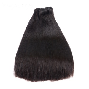 Guangzhou Garantie Cheveux Super Double Dessiné Vierge Brésilienne Non Transformés Cheveux Raides Tissage Bundles Fermeture Sans Perte - Product Image 1