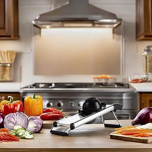 5 in 1 Adjustable Stainless Steel Manual Mandoline Fruit and <b>Vegetable</b> <b>Slicer</b> for Salad Kitchen Prep - Product Image 4