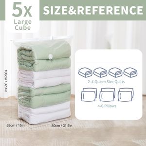 Tiết kiệm không gian không thấm nước chân không lưu trữ túi bơm tay tổ chức cho quần áo Giường chăn phòng tắm sử dụng (6-10l công suất) - Product Image 2