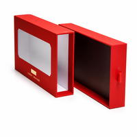 Boîte en papier personnalisée : Boîte à tiroir avec fenêtre transparente, boîte de rangement haut de gamme pour cadeaux d'affaires