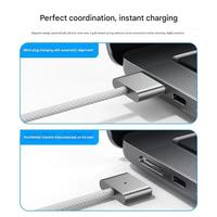 Cable Magnético de 2m y 140W con Cubierta de Nailon, Tipo-C, Carga Rápida para Dispositivos Macbook, 12 Meses de Garantía