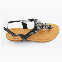 Mode à la mode cristal strass dernière fuite orteil pente sandales à talons femmes été tête ronde bouton talons hauts femmes