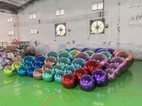 Tente Gonflable Géante Effet Miroir Brillant pour Fêtes, Décoration Réfléchissante en PVC pour Événements de Noël, Argentée