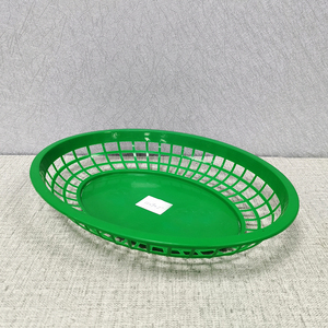 Green large size deli serving round plastic baskets storage picnic basket tray for outdoor party barbecue