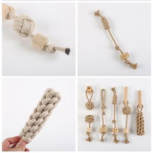 Jouets en corde pour chiens agressifs, jouets en chanvre tressés à la main pour l'entraînement, jouets interactifs pour la dentition des chiens, cordes de jeu robustes à tirer - Product Image 3