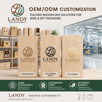Custom Logo Premium Single Bottle Wood Box Whiskey Natural Pine Timber Slide Top Storage Case for Professional Gifting Box