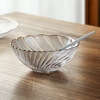 Lots de vaisselle jetable en verre en gros – Grands bols décoratifs transparents et ensemble de bols à fruits ronds