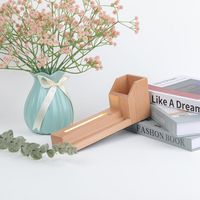 Base lumineuse LED multifonctionnelle en bois de style postmoderne, DIY, pour bureau, avec contrôle tactile, intensité réglable, 7 couleurs, alimentée par batterie, pour rangement de fournitures de bureau et stylos