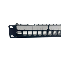 Panneaux amovibles pour panneau de brassage réseau UTP Cat6 à 24 ports avec cache-poussière et gestion des câbles réglable