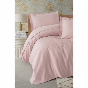 Elegant Cotton <b>Box</b> Satin Fabric Solid Pattern Nevresim Takm Pudra for Home Use <b>4</b>-<b>Piece</b> <b>Set</b> - Product Image 3