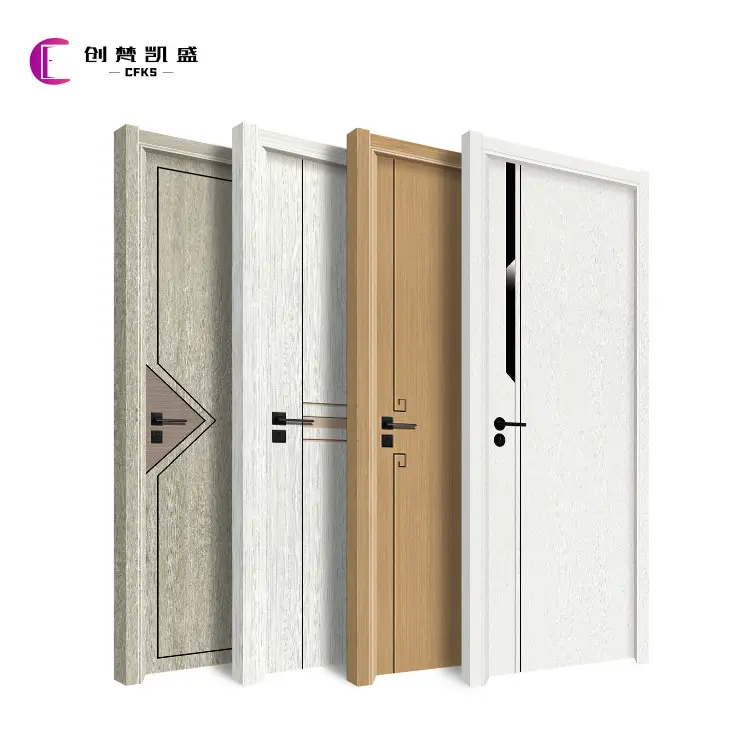 Porte en bois de mélamine portes intérieures avec cadres porte intérieure en bois blanc étanche
