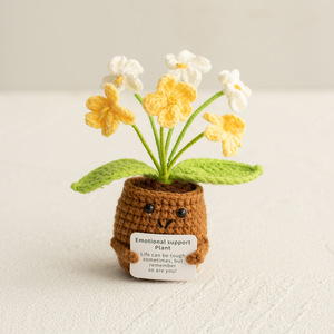 Belle main tricoté bouffée tulipe marguerite lys tournesol Crochet tissu Pot de fleur plante <span class=keywords><strong>mots</strong></span> émotionnels positifs soutien - Product Image 6
