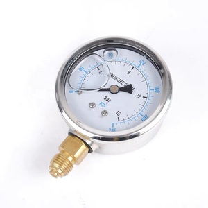 Лучшая цена, нижняя латунная нержавеющая сталь, глицериновая заливка, гидравлический манометр, манометр для очистки воды - Product Image 1