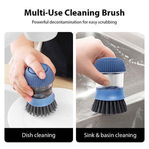 Spazzola per Piatti Igienica in PP TPR Blu-Grigio <span class=keywords><strong>con</strong></span> Supporto e Dispenser di Sapone per Cucina e Ristorante - Product Image 6