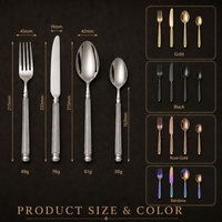 Lot de 16/24 pièces de couverts de luxe en acier inoxydable doré, comprenant fourchettes, cuillères et couteaux, en coffret cadeau, pour la vente en gros