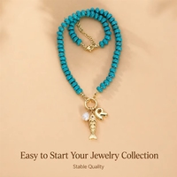 Collar de Piedras Preciosas con Cuentas Personalizado, Producción Rápida con MOQ Bajo, Cuentas de Piedra Natural con Dije para Joyería de Marca Privada