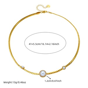 Women's Pearl Necklace <b>Bracelet</b> <b>Set</b> Gold Plated Chain Bezel Setting Party Jewelry Fine Jewelry <b>Set</b> - Product Image 5