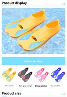 Palmes courtes professionnelles en caoutchouc thermoplastique pour enfants, tailles 30-37, avec système de fixation au talon et poches antidérapantes pour les pieds