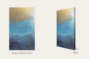 Œuvre d'art en laiton patiné pour la décoration intérieure <span class=keywords><strong>de</strong></span> luxe |   Panneau mural en <span class=keywords><strong>cuivre</strong></span> abstrait avec design personnalisé <span class=keywords><strong>de</strong></span> vagues océaniques - Product Image 2
