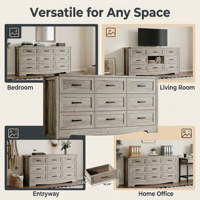 Commode moderne en bois à 9 tiroirs pour chambre à coucher, poignées métalliques, design anti-basculement pour salon, entrée