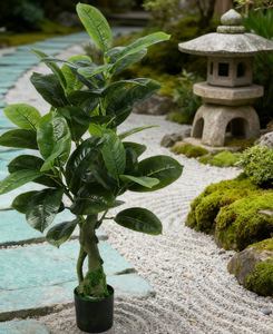 Alta Simulação Planta Em Vaso De Plástico <span class=keywords><strong>Artificial</strong></span> De Árvore De Borracha Plantas Artificiais Para Decoração De Jardim - Product Image 5