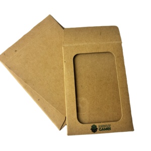 Sobre de negocios rígido de cartón grueso Kraft marrón con logotipo personalizado con ventana para tarjetas de invitación y franqueo - Product Image 1