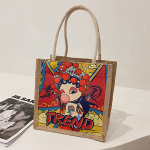 Bolsas de Yute con Recubrimiento de PE Natural Estilo Chino, Logotipo Personalizado, Ecológicas, Bolsas de Mano de Yute - Product Image 2