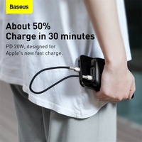 Pour Baseus Cafule Series Câble de données en métal Type-C vers iP PD 20W USB vers iP 2.4A Câble de charge rapide pour iPhone