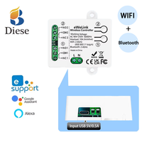Module de relais intelligent Wi-Fi à contact sec EWelink AC110V USB5V 2 canaux avec fonction de temporisation et auto-blocage, compatible Alexa et Google