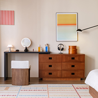 Coiffeuse en bois massif de style Mid-Century, simple et moderne, pour chambre à coucher, avec tiroirs d'angle extensibles, style bois