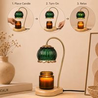 Lampe chauffe-bougie désodorisante, diffuseur d'arômes, chauffe-cire avec minuterie LED à intensité variable pour chambre, salon, bureau