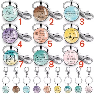 Llaveros y Colgantes para Bolsos con Versículos Cristianos, Llavero de Vidrio Personalizado con Versículo Inspirador de la Biblia Sagrada, Regalos de Bautismo, Recuerdo Personalizado - Product Image 2
