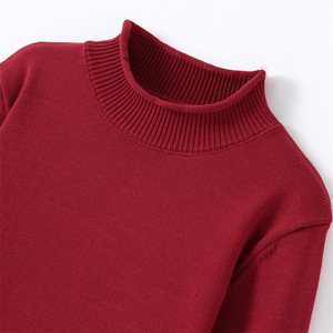 เสื้อสเวตเตอร์ผ้าฝ้ายหนาสำหรับผู้หญิง สีพื้น ทรงหลวม แขนยาว ป้องกันขนร่วง ผ้าถัก ปีใหม่ 2026 สีแดง - Product Image 2