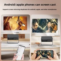 Mini projecteur LED CRT mural pour chambre à coucher avec résolution 1080P, Android 13 US pour home cinéma