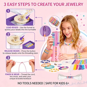 Kit de Fabricación de Pulseras con Más de 2000 Cuentas AiJH, Juego de Joyería de Artesanía con Logotipo Personalizado al por Mayor para Niños, <span class=keywords><strong>Juguete</strong></span> Educativo STEM, Regalo - Product Image 4