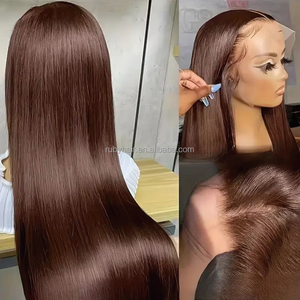 Vente en gros de cheveux vietnamiens bruts Super Double tirage os droit 13X4 perruque avant en dentelle perruque de cheveux humains de haute qualité <span class=keywords><strong>femme</strong></span> noire - Product Image 4