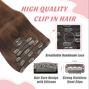 Extensiones de cabello con clip K.SWIGS, 7 piezas, 16 clips, 100g, cabello humano virgen Remy, 12-40 pulgadas, múltiples colores, para uso en salones de belleza. - Product Image 1
