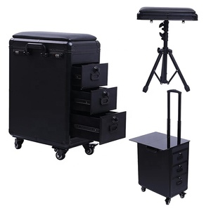 Profesional personalizado multifuncional de acero inoxidable maquillaje permanente tatuaje Trolley Case maleta portátil rotación de 360 grados - Product Image 2