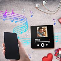 Aimant de Réfrigérateur Personnalisable DIY Musique Coran vierge pour Sublimation, Aimant de Réfrigérateur Photo Musical Personnalisé, Lecteur de Musique Bluetooth pour Mur et Réfrigérateur