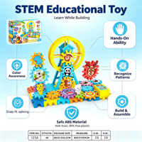 Jinxin Zoo Theme Creative DIY Educational Model Toy Animals Ferris Wheel ABS Building Blocks Set for 5-7 Year Olds