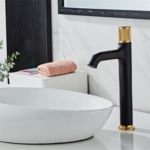 Contemporanea In Ottone Opaco Nero e Oro Lavandino del Bagno Rubinetto <span class=keywords><strong>Miscelatore</strong></span> Deck Mount <span class=keywords><strong>Lavabo</strong></span> Acqua Calda E Fredda Rubinetto BF1203 - Product Image 2
