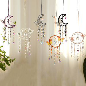 Papillon capteur de rêves enfants Boho petit cristal capteur de rêves Mini lune <span class=keywords><strong>voiture</strong></span> rétroviseur décor noël anniversaire femmes cadeaux - Product Image 6