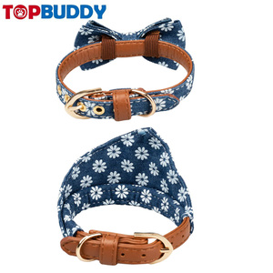 Vente chaude en gros personnalisé Daisy-bleu noeud papillon collier de chien personnalisé chien Bandana écharpe - Product Image 2