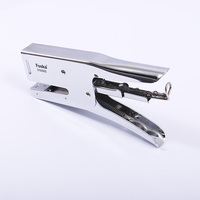 Foska Machine à relier en métal pince agrafeuse argentée à main pour agrafer le carton dur sac en plastique papier brun