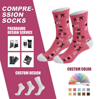 Chaussettes de compression à semelle rembourrée, chaussettes athlétiques professionnelles pour la course à pied longue distance