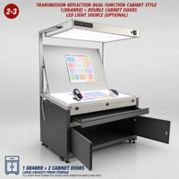 Cabine de visionnage des couleurs avec armoire de rangement, source lumineuse LED standard ISO3664 D65 D50, lampes 36W