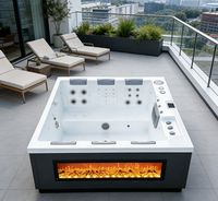 Nouvelle baignoire spa 1901 avec panneau de revêtement pour foyer, moderne, extérieure, en acrylique, 1000L, système de massage Balboa, idéale pour villa, livraison incluse