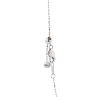 Collier personnalisable en platine Pt950 blanc mat à paillettes douces avec mini perles octogonales, accessoire unisexe décontracté à superposer, cadeau