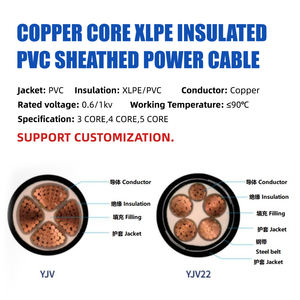 YJV Standard di nucleo di rame cavo, industriale <span class=keywords><strong>2</strong></span>/<span class=keywords><strong>3</strong></span>/4/5 Core, 10/16/25/35 quadrato, <span class=keywords><strong>3</strong></span>-fase di ricarica esterna cavo pila - Product Image 3