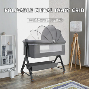 Cuna Plegable Multifuncional Moderna de Metal, Cuna Portátil para Bebés Recién Nacidos, Cuna para Dormir, Uso Hospitalario, para Padres, KANG LUO - Product Image 2
